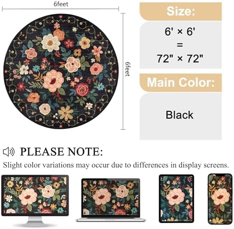 DUKINO 6ft Round Rug, Soft Washable Circle Rug - Image 2