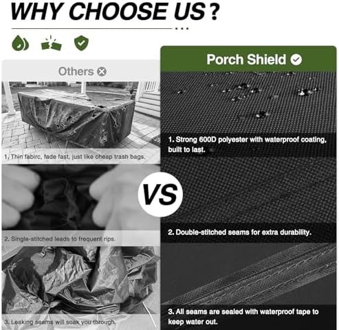 Porch Shield Waterproof Square Patio Table Cover 64 x 64 inch - Image 3