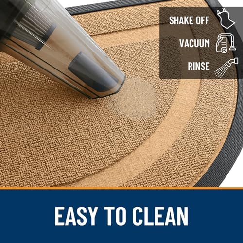 OLANLY Half Circle Front Door Mat Outside 29.5x17 All-Season Rubber Doormat - Image 6