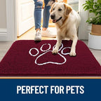 OLANLY Dog Door Mat for Muddy Paws 47x17, Paw Print Design Chenille Mud Mat - Image 6
