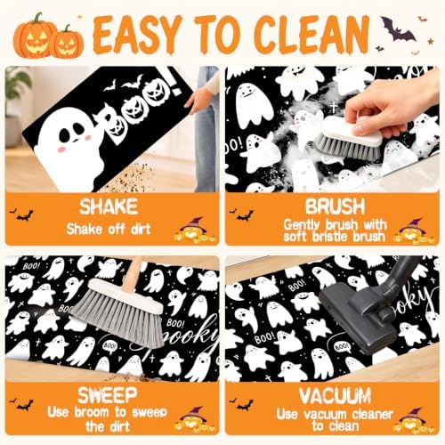 Halloween Kitchen Mats Set of 3, Spooky Boo Kitchen Rugs - Image 6