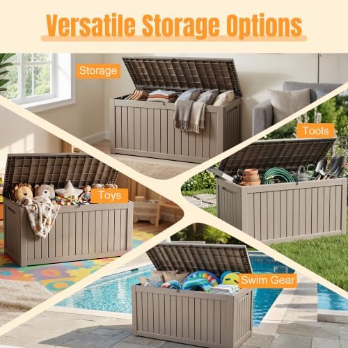 Outdoor Storage Box, 360 Gallon Waterproof Resin Deck Box - Image 5