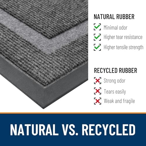 OLANLY Front Door Mat Outside 59x34, All-Season Heavy-Duty Rubber Doormat - Image 4