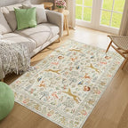 DUKINO 4x6 Area Rug, Non Slip Animal Washable Rug - Image 6
