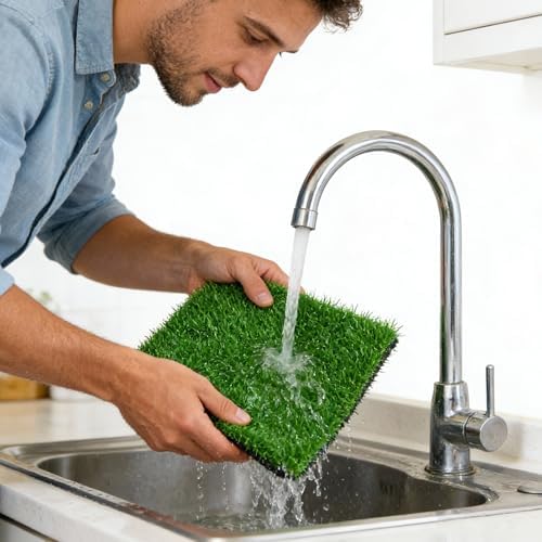 Artificial Grass Mat 12x12 Inch 8 Pack Fake Grass Turf Patch - Image 5