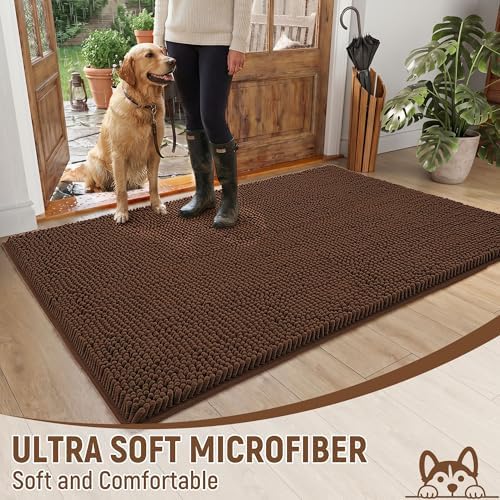 Absorbent Dog Door Mat for Muddy Paws, Trap Dirt Front Door Mat Indoor Entrance - Image 3