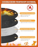 60" Round Fireproof Grill Mat for Deck & Patio, Double-Sided Silicone Coated - Image 5