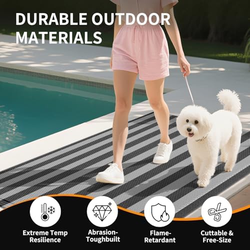 Outside Doormats, Outdoor Drainage Mat Non Slip Pool Mat 24"x71" - Image 4