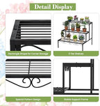 Plant Pot Stand Shelf, 3 Tier Flower Ladder Display Rack, Metal Succulent - Image 7