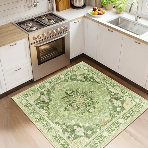 RELEANY Washable Area Rug, Square 4'x4' by RELEANY