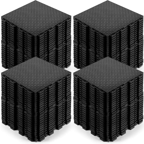 Thyle 100 Pack Drainage Mats Interlocking Rubber Floor Tiles 10" x 10" Non Slip by Thyle