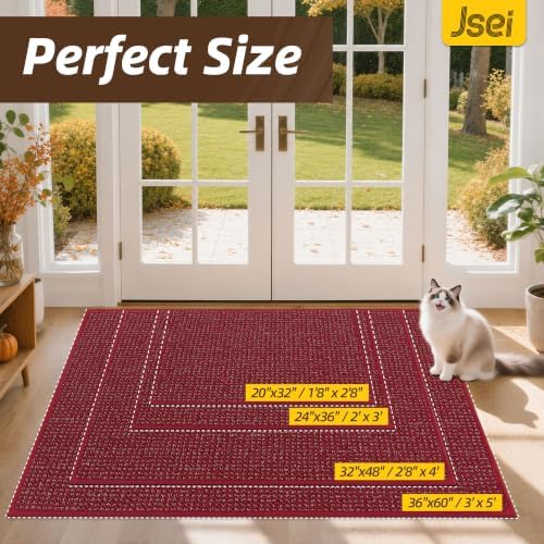 JSEI Dirt Trapper Door Mat 36" x 60", Non-Slip Washable Doormats - Image 3