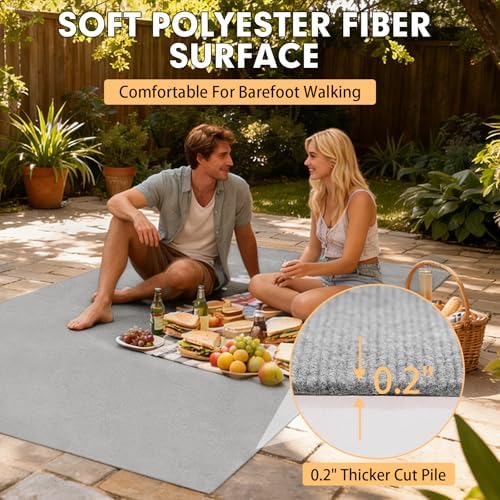 Grefinity Marine Carpet, 5 FT x 20 FT Gray Indoor Outdoor Carpet - Image 3