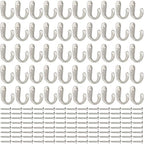 IBosins 50PCS Coat Hooks Wall Mounted Silvery Single Prong Robe Hook - Image 2