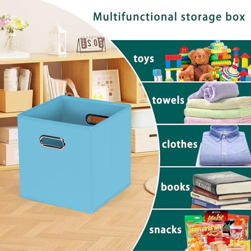 Black Foldable Storage Cubes Bins, Fabric Storage Box Cubes Organizer Baskets - Image 3
