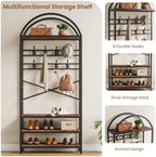 Garvee Coat Rack with Shoe Storage, 16 Hooks, Entryway Organizer - Image 3
