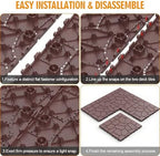 Stone Texture 44 PCS Patio Deck Tiles, 12 x 12in, Waterproof Interlocking Floor - Image 6