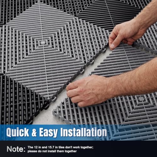 Jocoevol 9-Pcs Interlocking Tile, 15.7 x 15.7in Garage Floor Tiles - Image 5