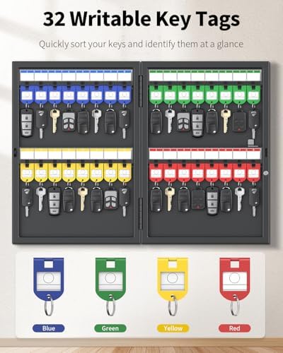 Uniclife 32 Position Key Lock Box, Wall Mount Security Key Cabinet - Image 3