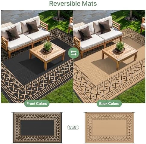 GENIMO Outdoor Rug, Waterproof Plastic Rugs - Image 4