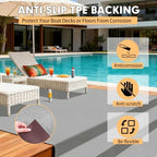 Grefinity Marine Carpet, 5 FT x 20 FT Gray Indoor Outdoor Carpet - Image 4