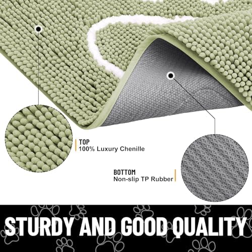 Smiry Dog Door Mat for Muddy Paws, Absorbent Non Slip Dirt Trapper - Image 3