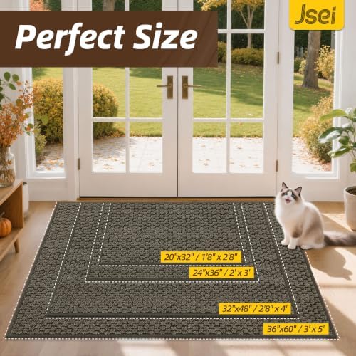 JSEI Dirt Trapper Door Mat 24"x36", Non-Slip Entryway Rugs - Image 2