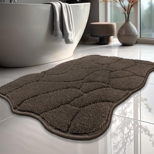 BSICPRO Bathroom Rugs, 32x20 Scalloped Bath Mats by BSICPRO