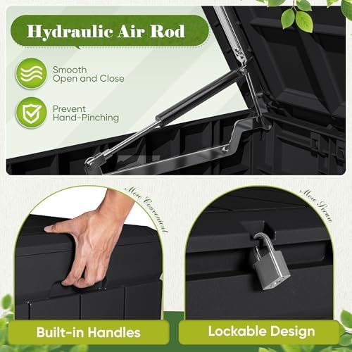 Flamaker Outdoor Storage Box 80 Gallon Resin Waterproof Deck Box - Image 6