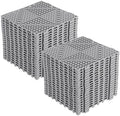 50-Pack Interlocking Drain Floor Tiles, Modular Cushioned Rubber Flooring by Unknown