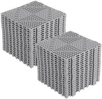 50-Pack Interlocking Drain Floor Tiles, Modular Cushioned Rubber Flooring by Unknown