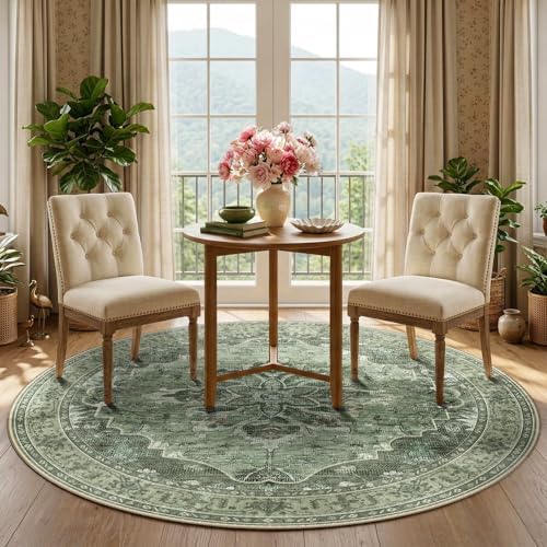 RELEANY Washable Area Rug, Round 5ft - Image 3