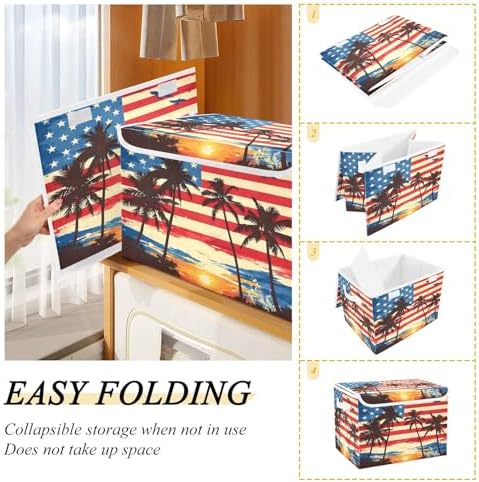 Bolaz American Flag Coconut Tree Storage Bins - Image 4