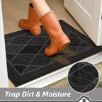 BEQHAUSE Dirt Trapper Door Mats 20" x 32", Non-Slip Washable, Dark Grey - Image 3