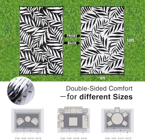 OLANLY Outdoor Rug 8x10 ft Waterproof Reversible Leaf Mat - Image 2