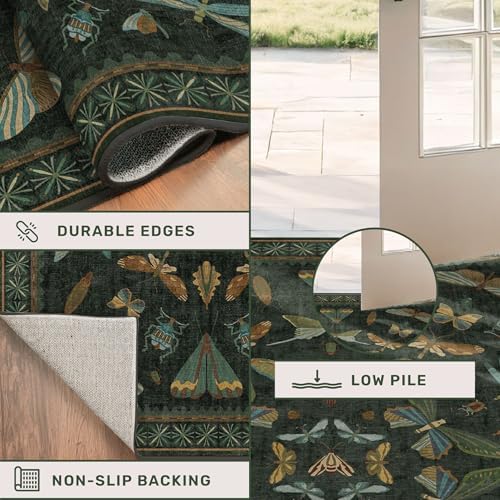 Green and Black Entryway Rug - Image 5