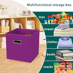 Black Foldable Storage Cubes Bins, Fabric Storage Box Cubes Organizer Baskets - Image 3