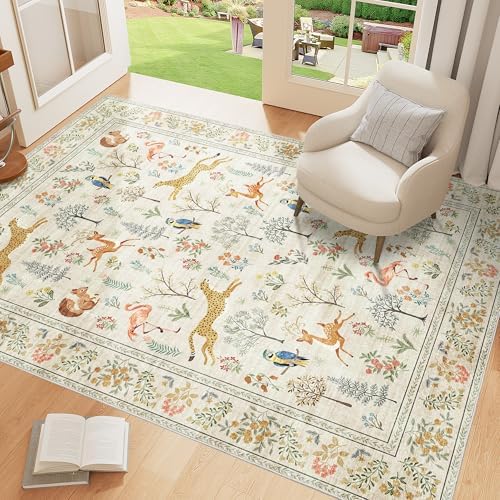 DUKINO 4x6 Area Rug, Non Slip Animal Washable Rug - Image 3
