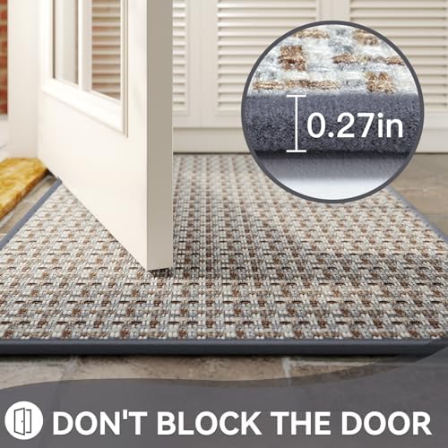 YDKGL Front Door Mat Indoor Non Slip Entry Mat Extra Large Gray 36"x60" - Image 4