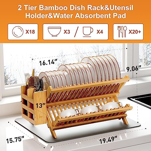 Greenual Bamboo Dish Drying Rack - Image 2