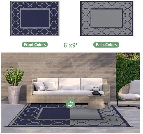 GENIMO Outdoor Rug, Waterproof Plastic Rugs - Image 4
