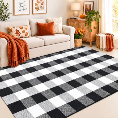 OLANLY Fall Door Mat, Buffalo Plaid Rug by OLANLY
