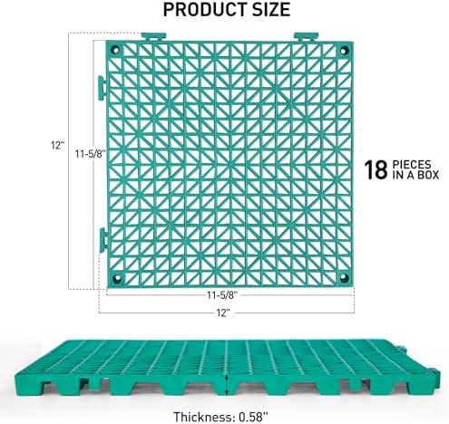 MAXWAVE 18 Pack 12" x 12" Modular Interlocking Floor Mats, Soft PVC Non-Slip - Image 2