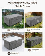 Vailge Outdoor Table Cover Rectangular, Patio Furniture Covers Waterproof - Image 6