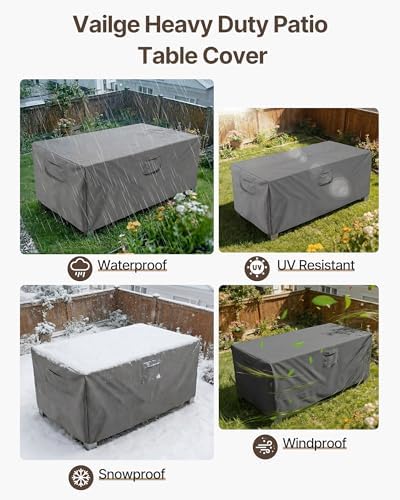 Vailge Outdoor Table Cover Rectangular, Patio Furniture Covers Waterproof - Image 6