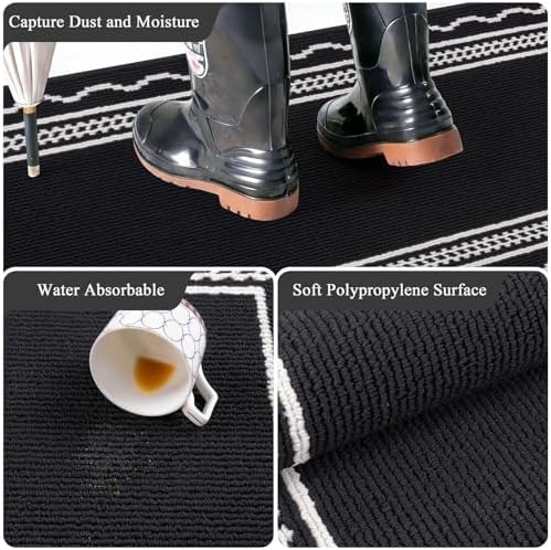 Ileading Hallway Runner Rug 2x6ft Kitchen Floor Mat Modern Geometric Non Slip - Image 4
