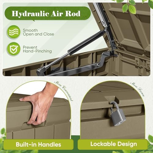 Flamaker Outdoor Storage Box 80 Gallon Resin Waterproof Deck Box - Image 6