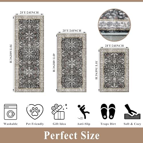 3-Piece Washable Kitchen Rug Set of 3 - Image 2