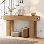 63 Inch Long Console Table w/Outlets & USB Ports, Narrow Rectangular Sofa Table - Image 7