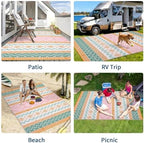 Garvee 9x12 Outdoor Area Rug Waterproof Plastic Straw Rug, Boho Reversible RV - Image 6